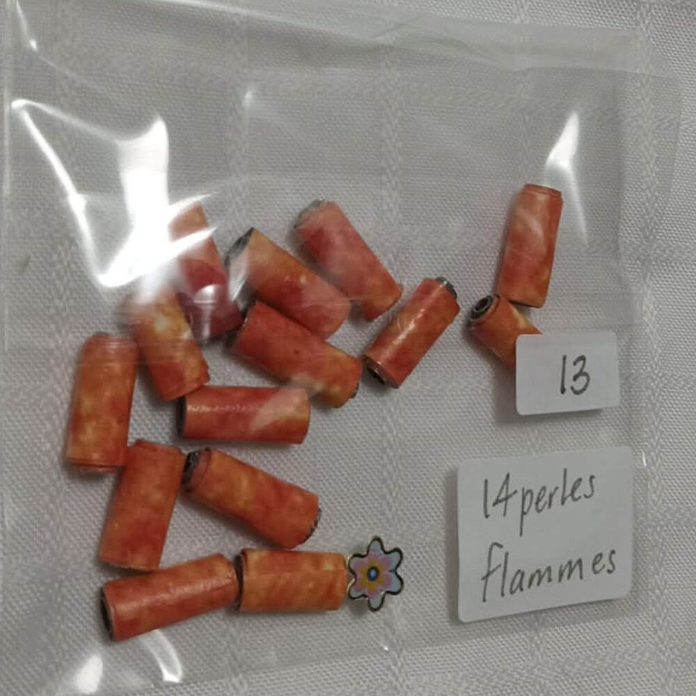 One-of-a-kind handmade/hand rolled paper beads/jewelry making/craft supplies/DIY